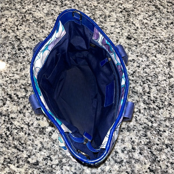 COACH Signature Y2K Preppy Logo Canvas Kyra DaisyScarf Print Tote Bag - Picture 6 of 9